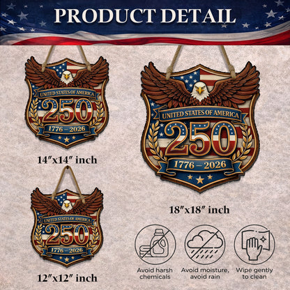 Custom Wood Sign - Personalized America 250th Anniversary Gifts For Mom, Dad, Brother, Sister, Kids