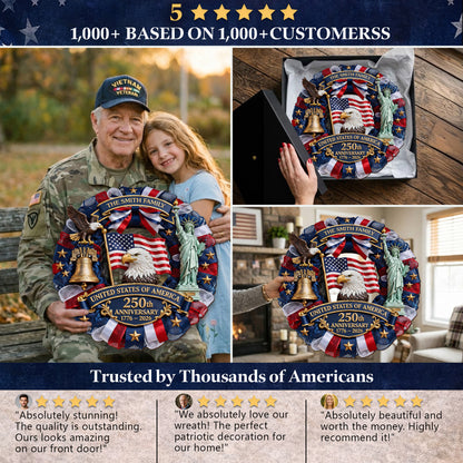 Custom Family Name Wood Sign - America 250th Anniversary
