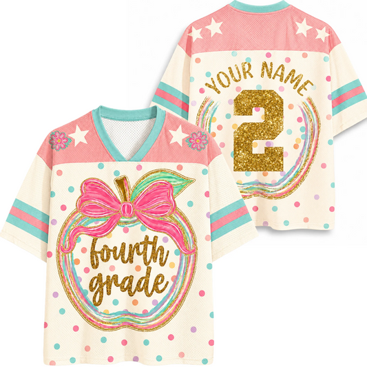 Custom Preppy Mesh Football Jersey, Personalized Name & Number Shirt