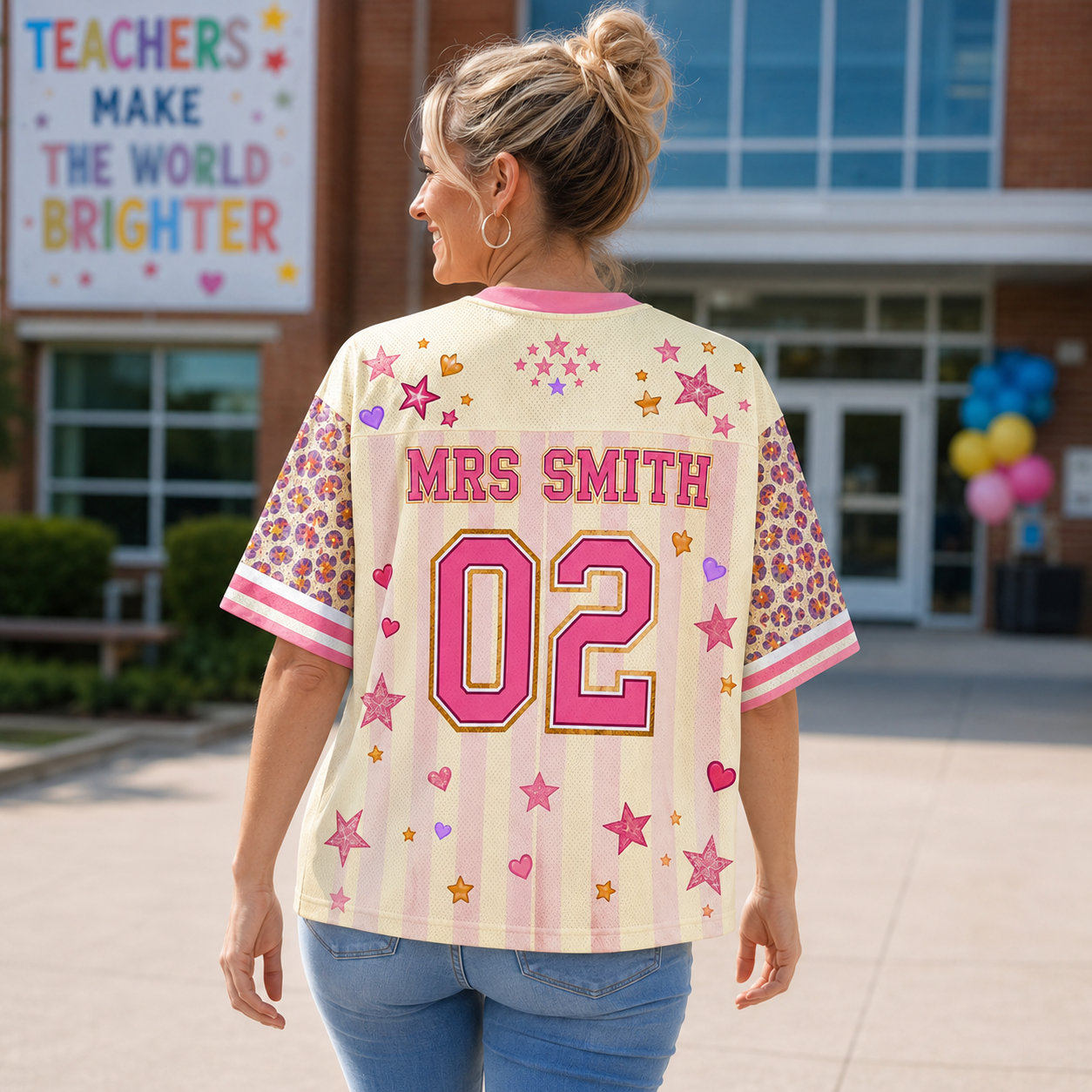 Custom Grade Level Teacher Mesh Jersey, Southern Cowgirl Teacher