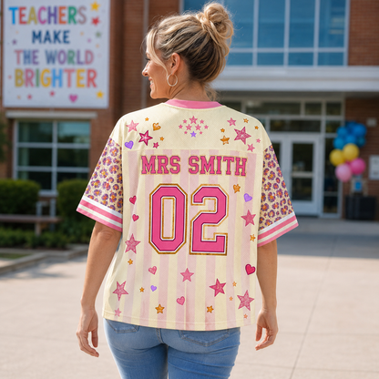 Custom Grade Level Teacher Mesh Jersey, Southern Cowgirl Teacher