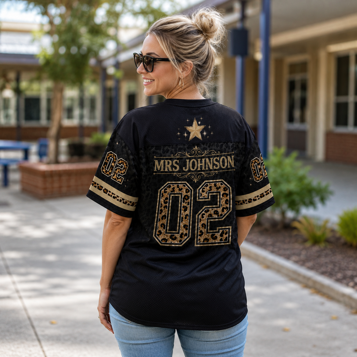 Custom Grade Level Teacher Mesh Jersey, Southern Cowgirl Teacher