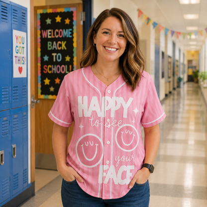 Teacher Baseball Jersey, Back-to-school Pink Jersey