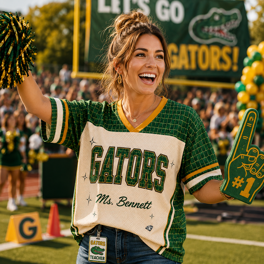 Custom Gators Mascot Animal Mesh Jersey, Game Day Spirit Week Jersey
