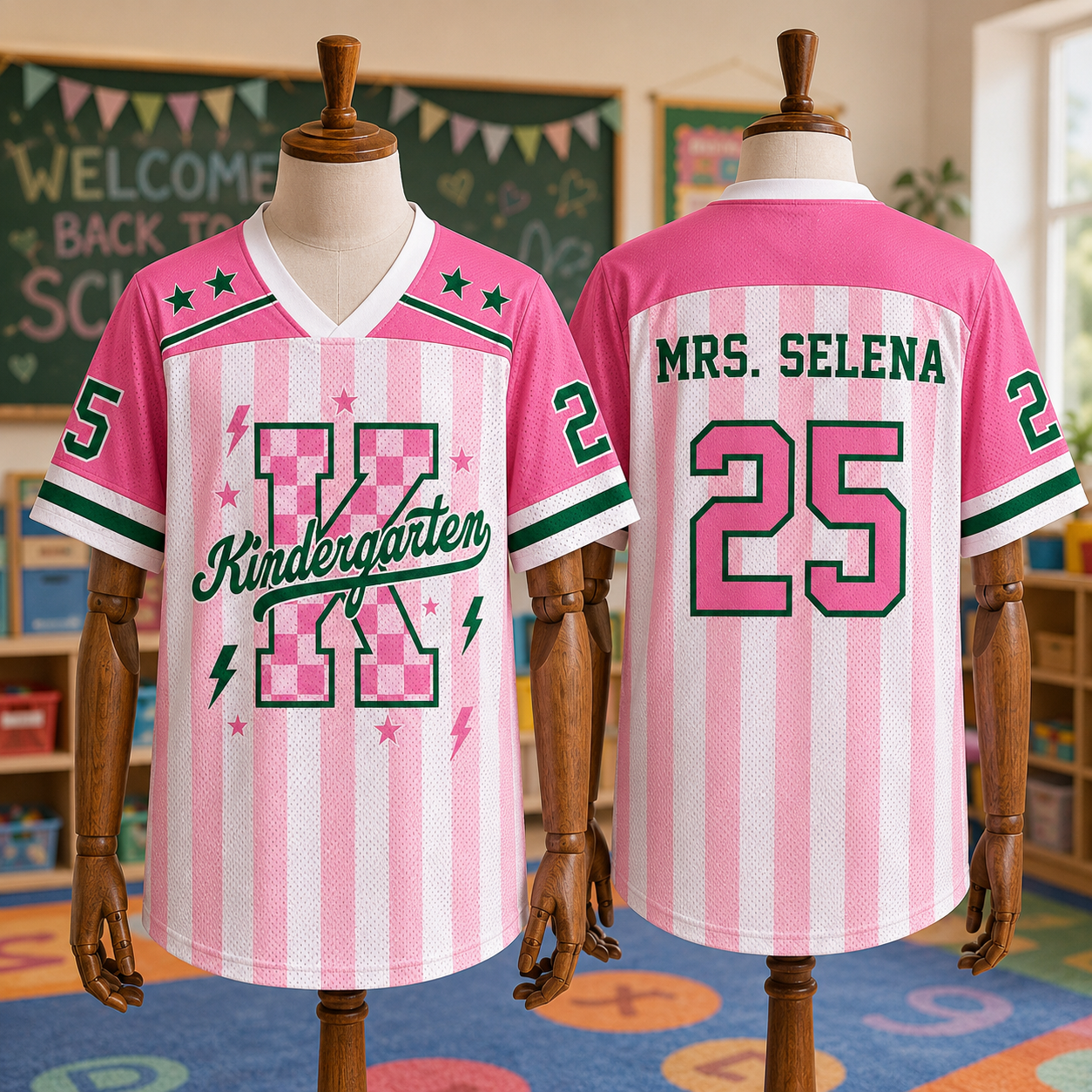 Custom Teacher Mesh Football Jersey, Personalized Back To School
