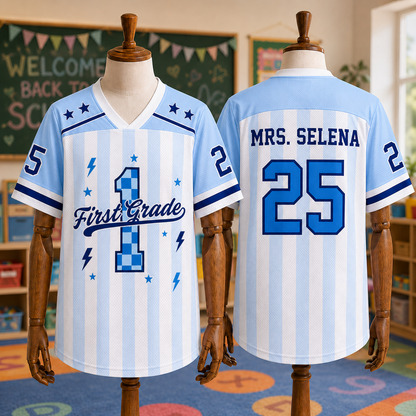 Custom Teacher Mesh Football Jersey, Personalized Back To School