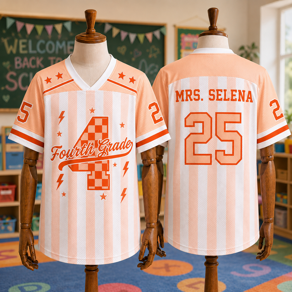 Custom Teacher Mesh Jersey, Personalized Back To School