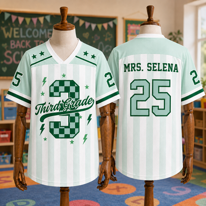 Custom Teacher Mesh Football Jersey, Personalized Back To School