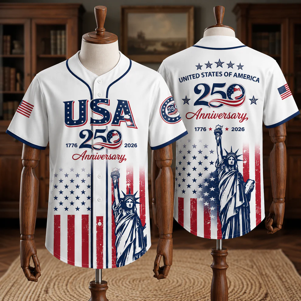 Semiquincentennial Toile De Jouy Style Patriotic Jersey Shirt