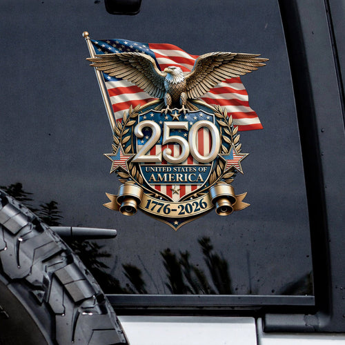 United States of America 250th Anniversary Decal – Eagle, Flag, 1776-2026