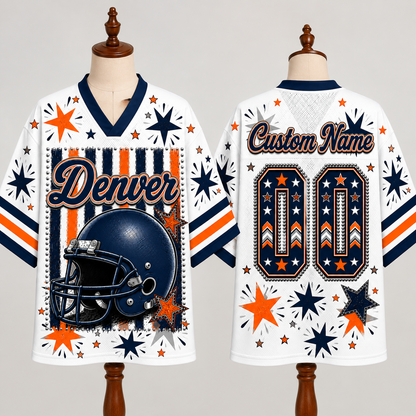 Denver  Football Mesh Jersey Team Spirit - Game Day Sport Jersey