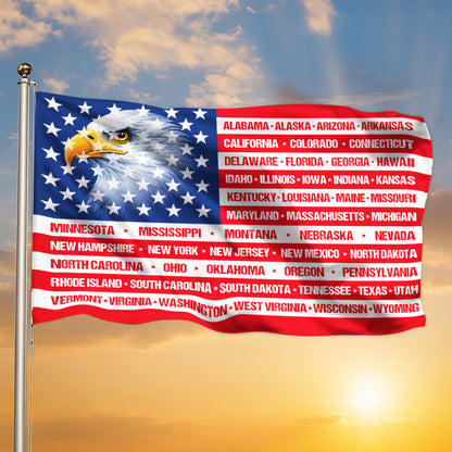 Patriotic 250th Anniversary 50 States Eagle America Flag