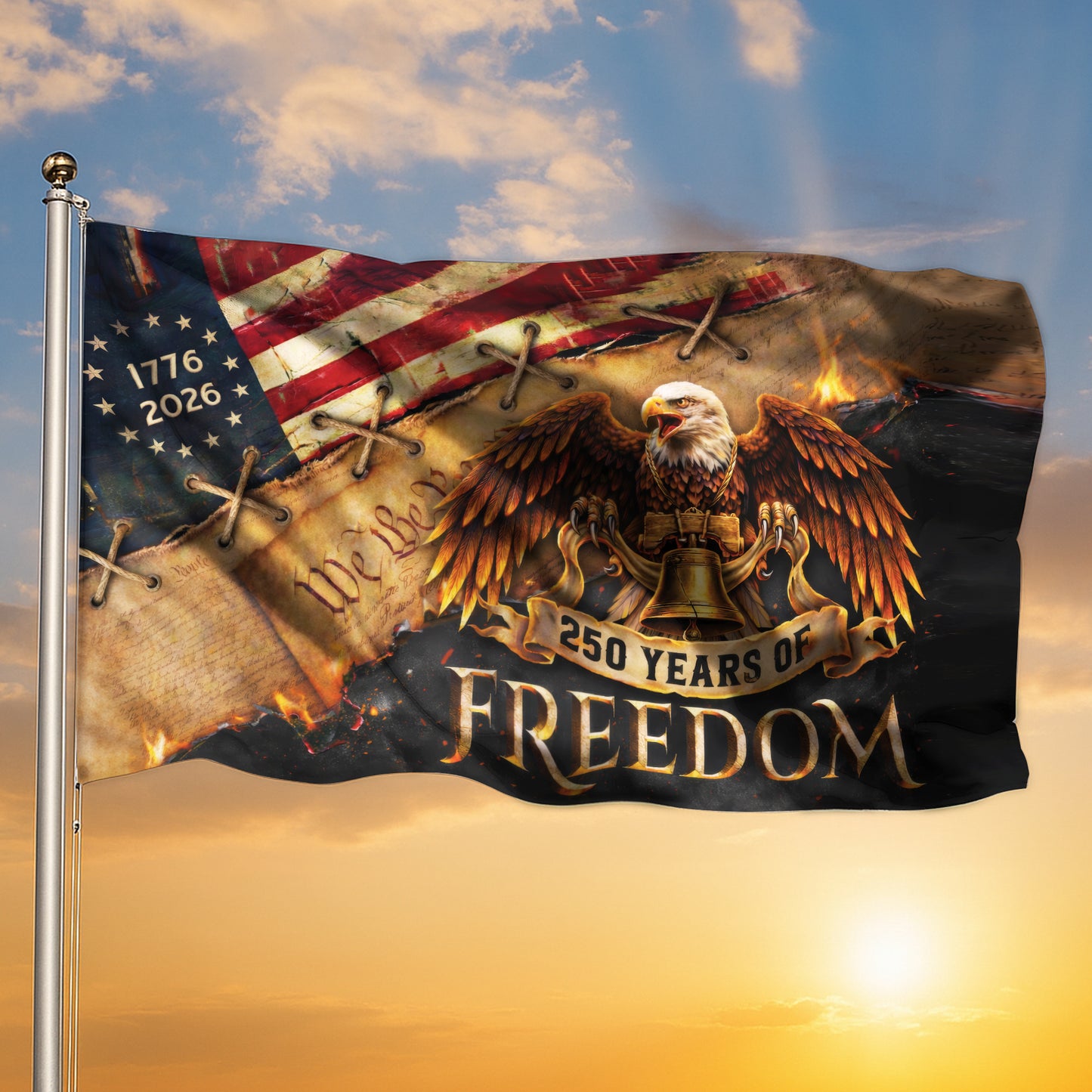 America 250 Freedom Eagle Flag, Patriotic 1776 2026 We The People Outdoor Flag