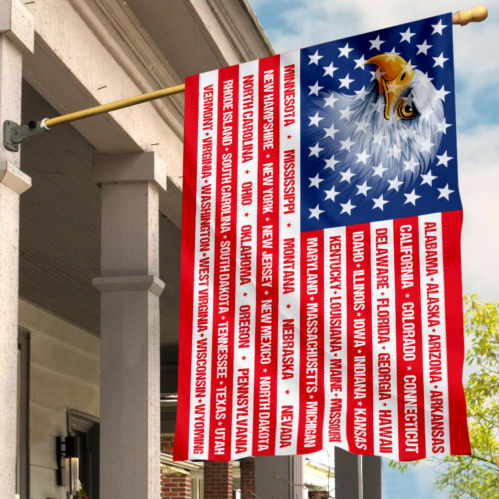 Patriotic 250th Anniversary 50 States Eagle America Flag