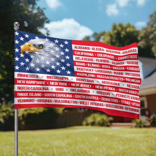 Patriotic 250th Anniversary 50 States Eagle America Flag