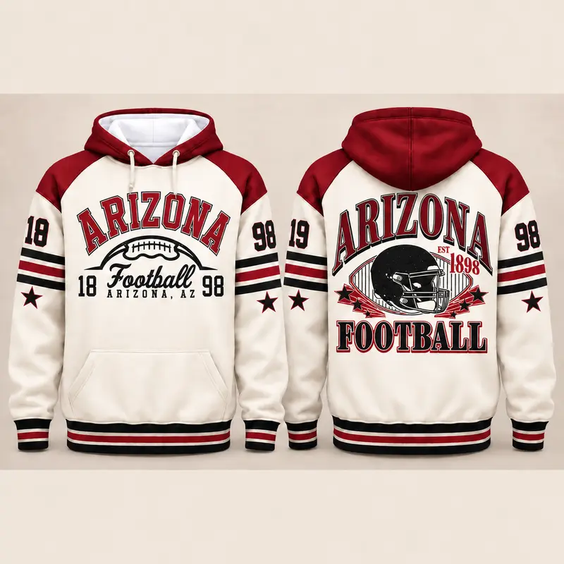 Vintage City Football Hoodie – Retro Color Block Game Day