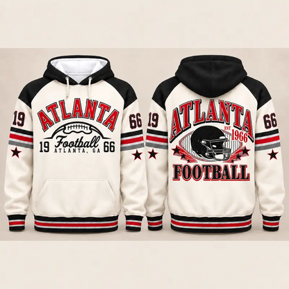 Vintage City Football Hoodie – Retro Color Block Game Day