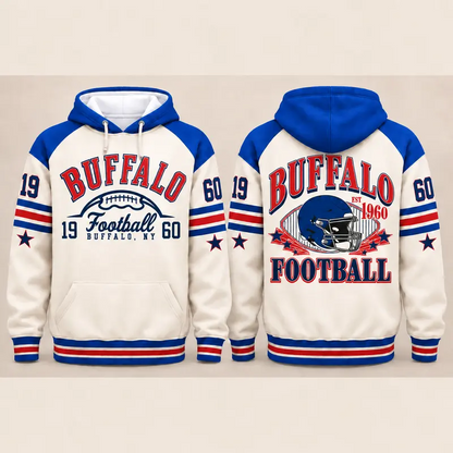 Vintage City Football Hoodie – Retro Color Block Game Day