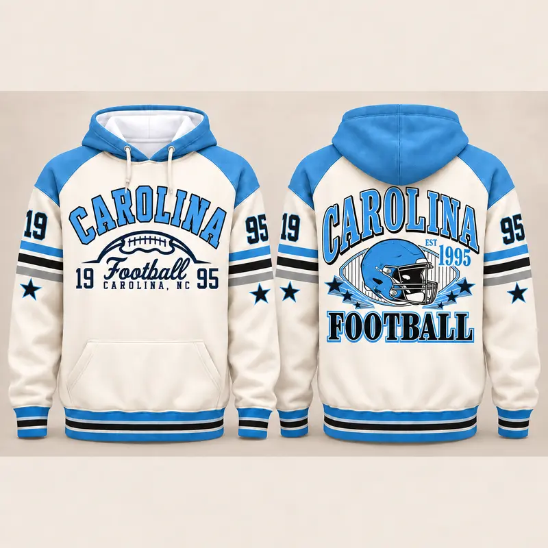 Vintage City Football Hoodie – Retro Color Block Game Day