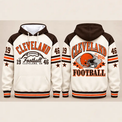 Vintage City Football Hoodie – Retro Color Block Game Day