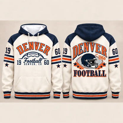 Vintage City Football Hoodie – Retro Color Block Game Day