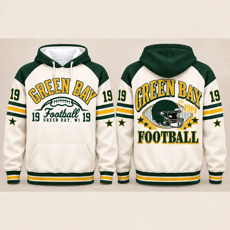 Vintage City Football Hoodie – Retro Color Block Game Day