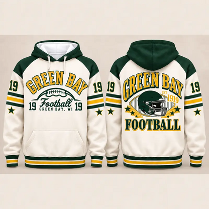 Vintage City Football Hoodie – Retro Color Block Game Day