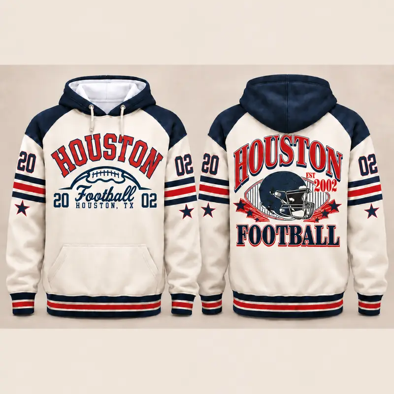Vintage City Football Hoodie – Retro Color Block Game Day