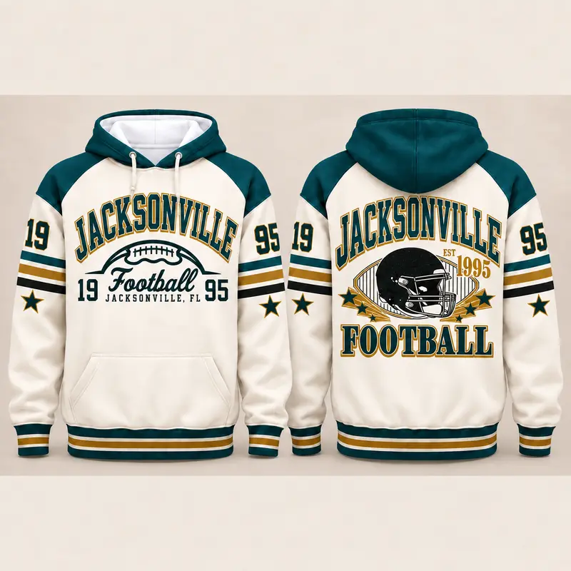 Vintage City Football Hoodie – Retro Color Block Game Day