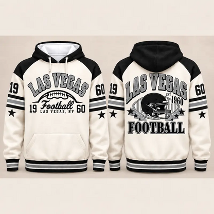 Vintage City Football Hoodie – Retro Color Block Game Day