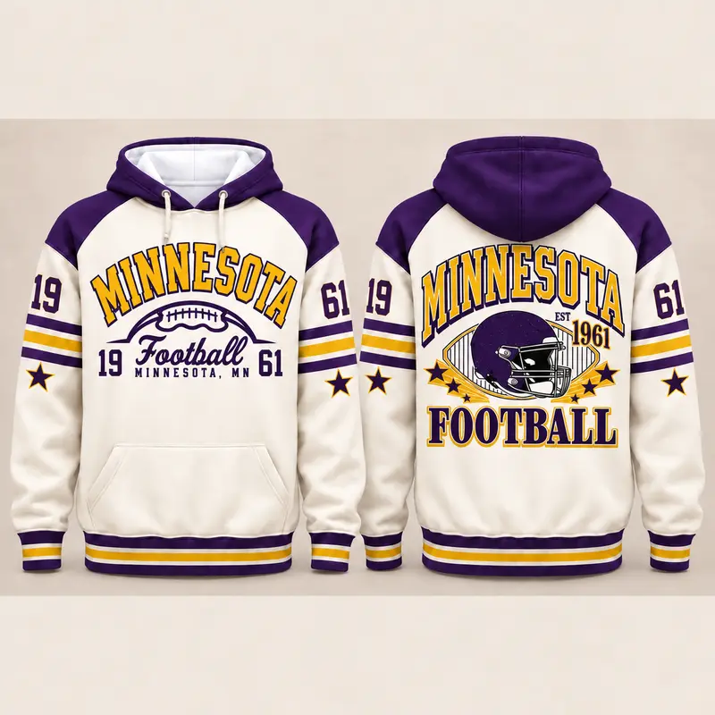 Vintage City Football Hoodie – Retro Color Block Game Day
