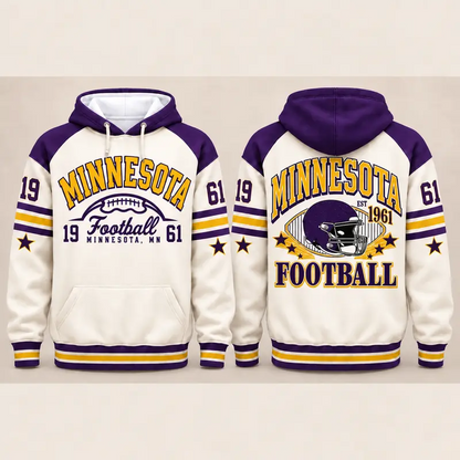 Vintage City Football Hoodie – Retro Color Block Game Day