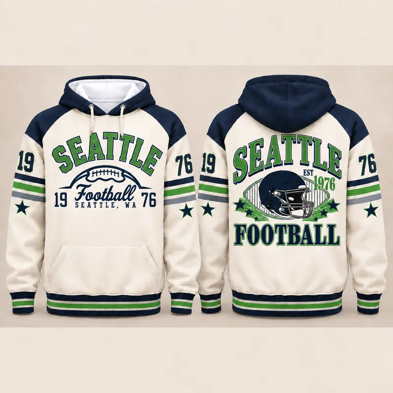 Vintage City Football Hoodie – Retro Color Block Game Day