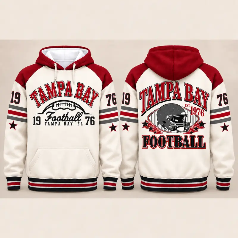 Vintage City Football Hoodie – Retro Color Block Game Day