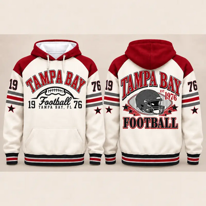 Vintage City Football Hoodie – Retro Color Block Game Day