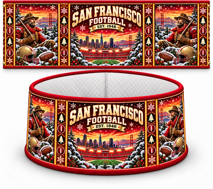 Football Christmas Tree Collar – Festive Holiday Tree Base Cover