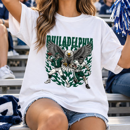 Philadelphia  Football Graphic T Shirt - Vintage American Football Fan Shirt