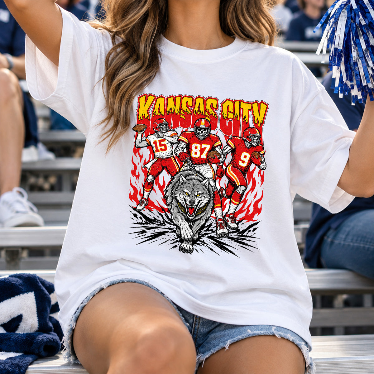 Kansas Football Graphic T Shirt - Vintage American Football Fan Shirt