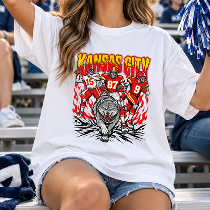 Kansas Football Graphic T Shirt - Vintage American Football Fan Shirt