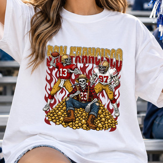 San Francisco Football Graphic T Shirt - Vintage American Football Fan Shirt