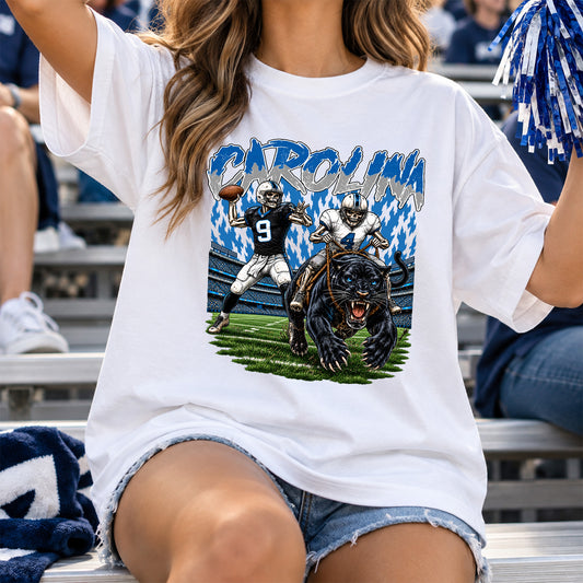 Carolina Football Graphic T Shirt - Vintage American Football Fan Shirt