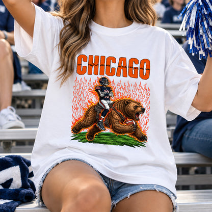 Chicago Football Graphic T Shirt - Vintage American Football Fan Shirt
