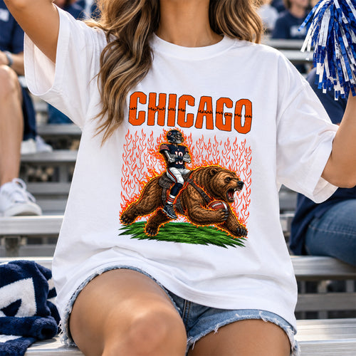 Chicago Football Graphic T Shirt - Vintage American Football Fan Shirt