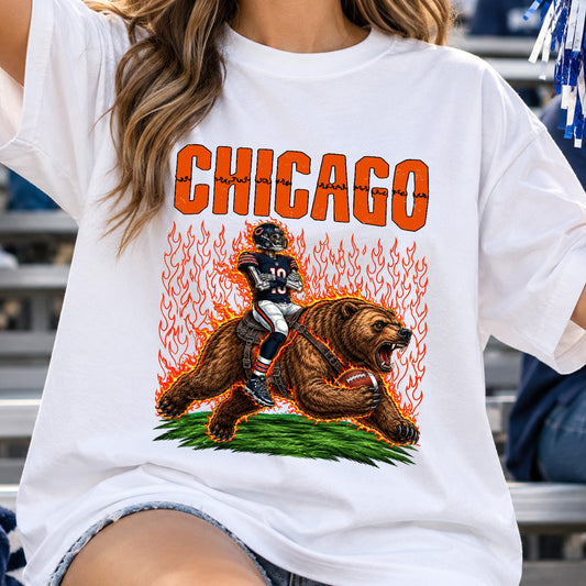 Chicago Football Graphic T Shirt - Vintage American Football Fan Shirt