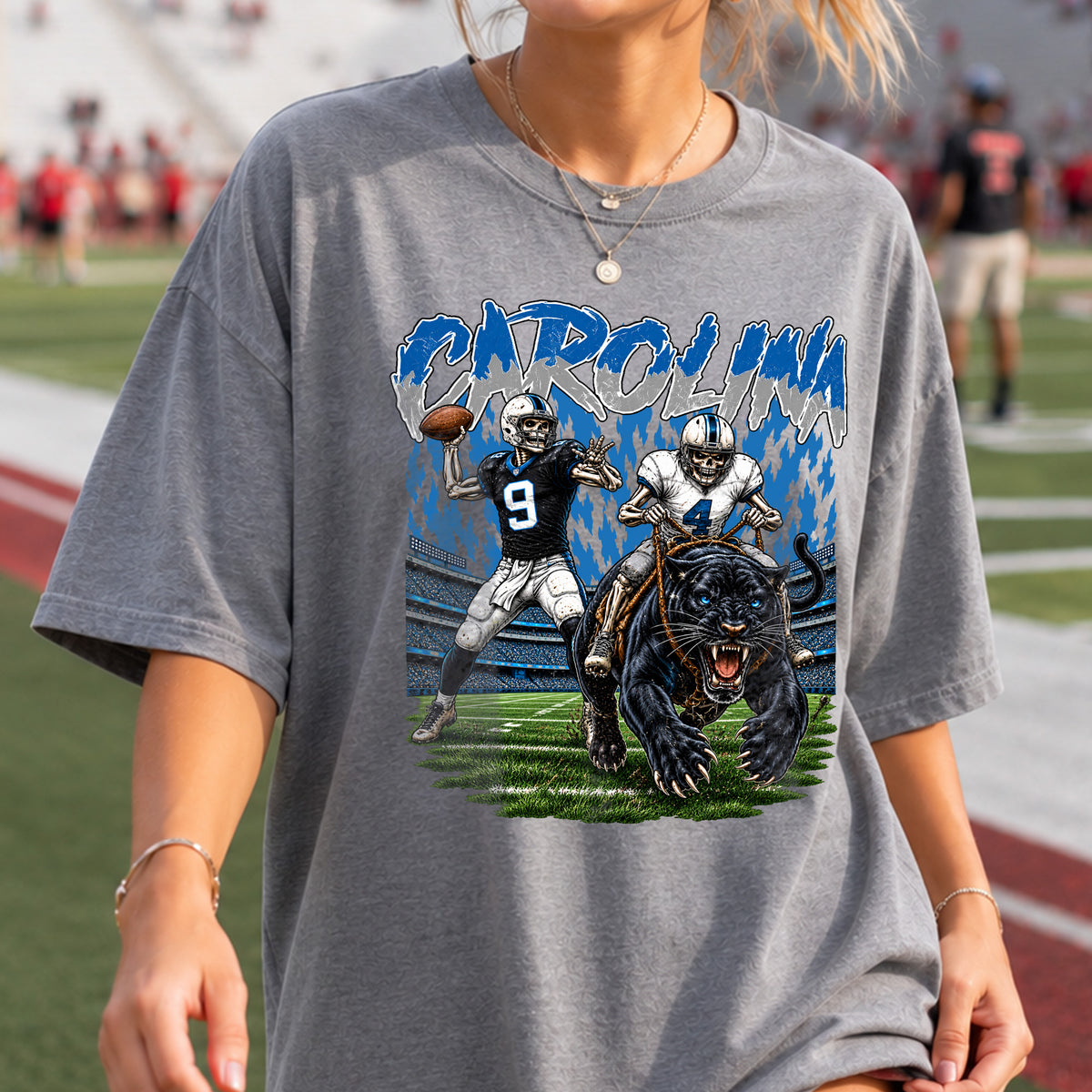 Carolina Football Graphic T Shirt - Vintage American Football Fan Shirt
