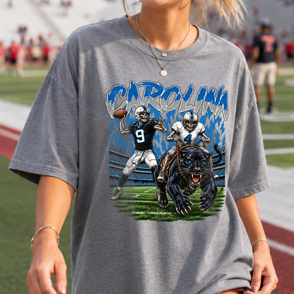 Carolina Football Graphic T Shirt - Vintage American Football Fan Shirt