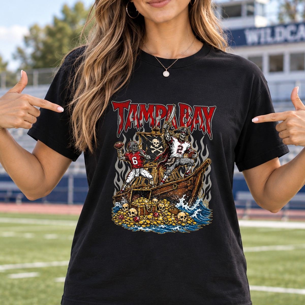 Tampa Bay Football Graphic T Shirt - Vintage American Football Fan Shirt