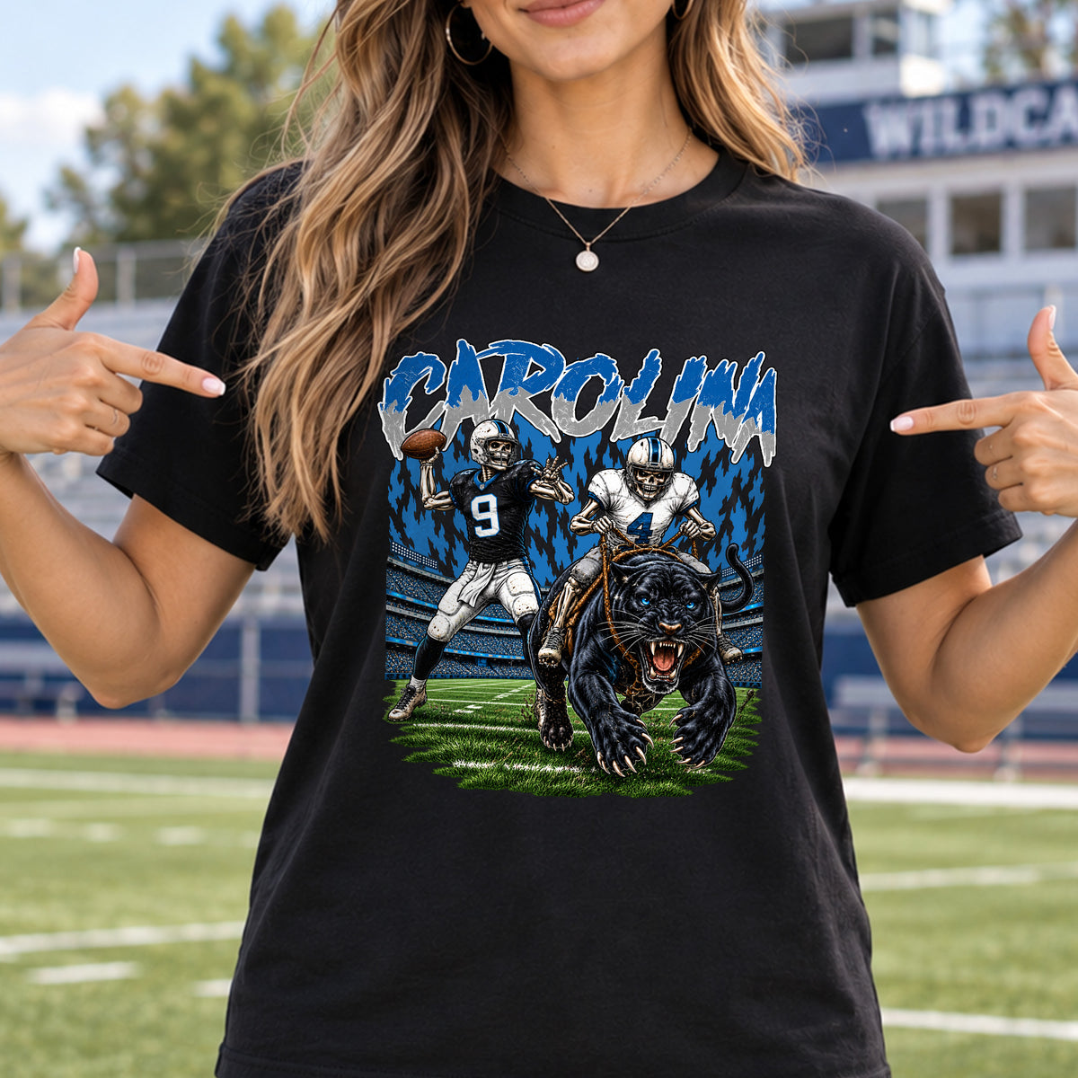 Carolina Football Graphic T Shirt - Vintage American Football Fan Shirt