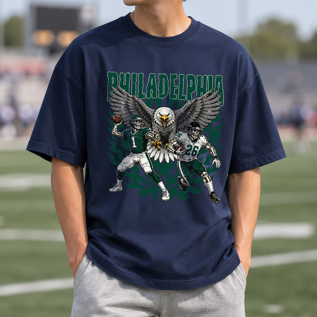 Philadelphia  Football Graphic T Shirt - Vintage American Football Fan Shirt