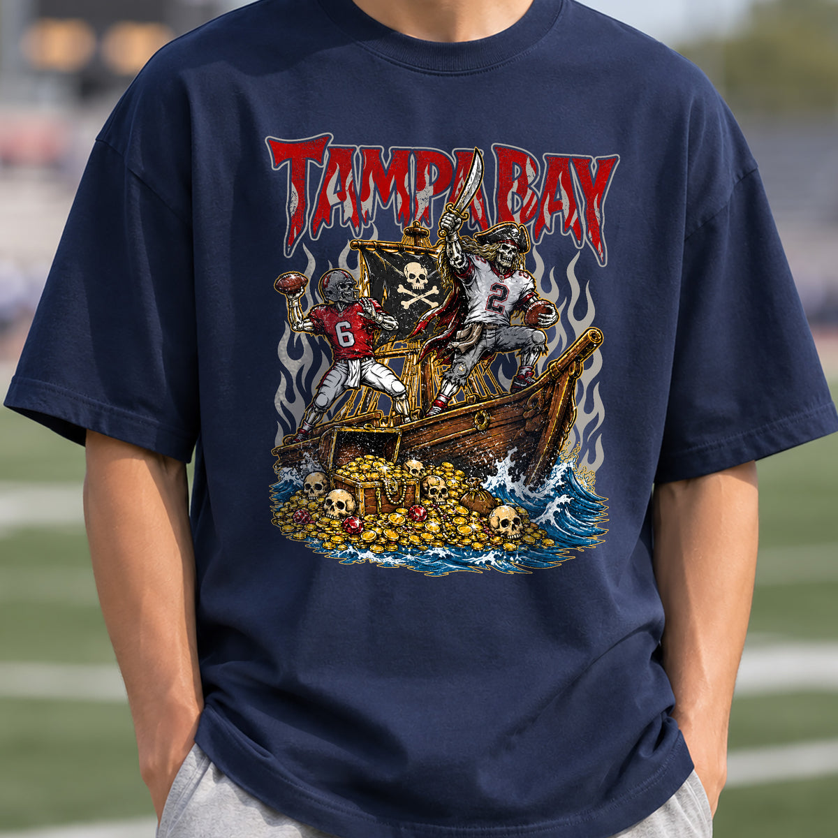 Tampa Bay Football Graphic T Shirt - Vintage American Football Fan Shirt